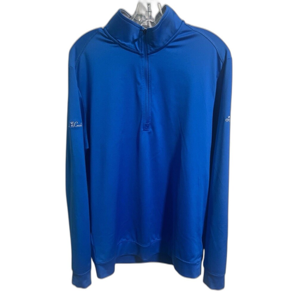 Adidas Shirt Men’s M Blue Quarter Zip Pullover Long Sleeve Golf Training